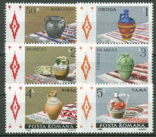 Rumänien 1988 Keramiken Krüge 4429/34 postfrisch