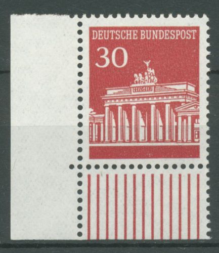 Bund 1966 Brandenburger Tor Bogenmarken 508 Ecke 3 postfrisch