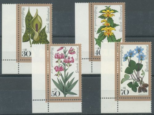 Bund 1978 Wohlfahrt: Waldblumen 982/85 Ecke 3 unten links postfrisch (E464)