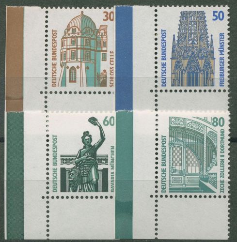 Bund 1987 Sehenswürdigkeiten SWK 1339/42 Ecke 3 postfrisch