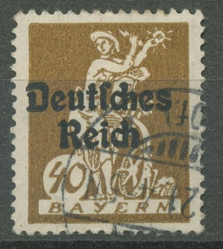 Dt. Reich 1920 Bayern-Abschied mit Aufdruckfehler 124 AF XI gestempelt geprüft