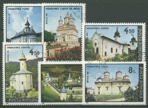 Rumänien 1991 Bauwerke Klöster 4661/66 gestempelt