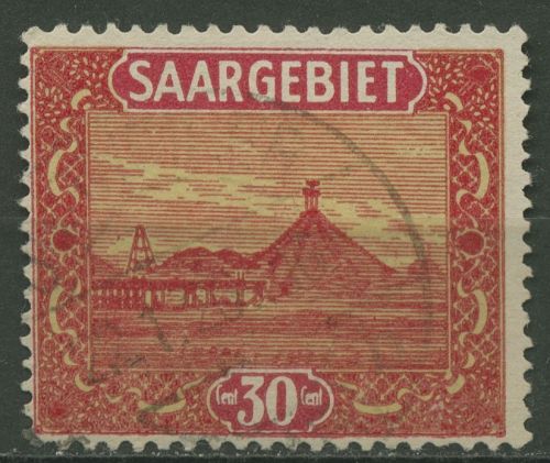 Saargebiet 1922 Schlackenhalde Völklingen 90 gestempelt