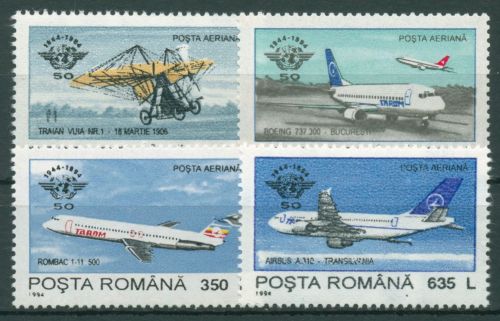 Rumänien 1994 Verkehrsmittel ICAO Flugzeuge 5013/16 postfrisch