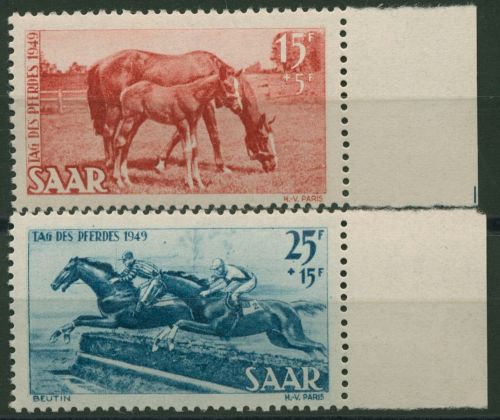 Saarland 1949 Tag des Pferdes 265/66 postfrisch