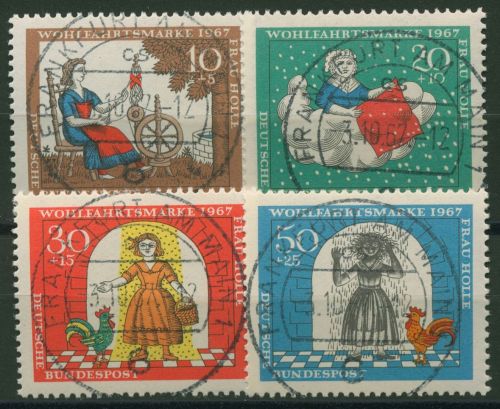 Bund 1967 Brüder Grimm Märchen Frau Holle 538/41 mit TOP-Stempel