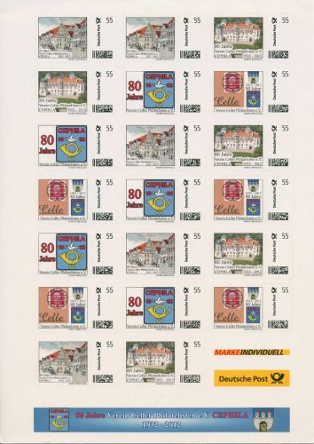 Bund 2012 auf Privatbestellung 80 J. Celler Sammlerverein postfrisch (SG25002)
