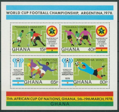 Ghana 1978 Fußball Gewinn der Afrikameisterschaft Block 78 A postfrisch (C28266)