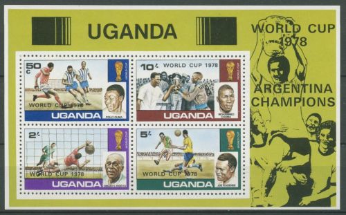 Uganda 1978 Fußball WM Argentinien Aufdr. World Cup Block 11 postfrisch (C27480)
