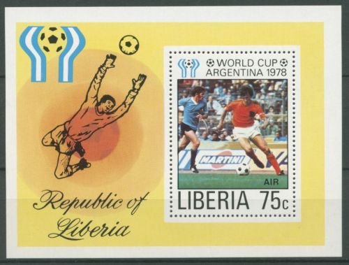 Liberia 1978 Fußball-WM in Argentinien Block 90 A postfrisch (C27463)