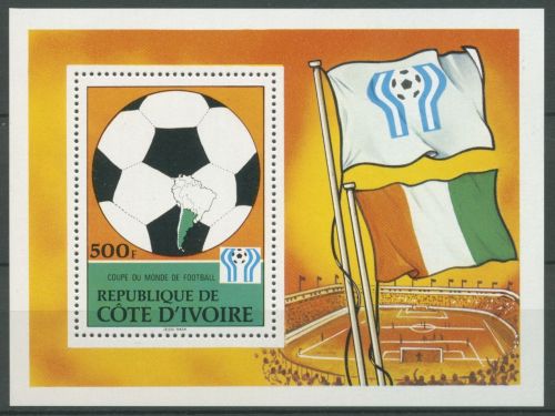 Elfenbeinküste 1978 Fußball-WM in Argentinien Block 12 postfrisch (C27774)