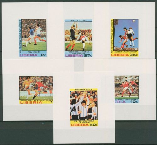 Liberia 1978 Fußball-WM in Argentinien 1075/80 B Blocks postfrisch (C41005)