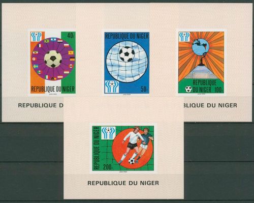 Niger 1978 Fußball-WM'78 Argentinien Flaggen 619/22 B Blocks postfrisch (C41012)