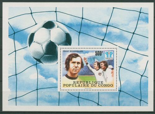 Kongo (Brazzaville) 1978 Fußball-WM Beckenbauer Block 15 postfrisch (C41024)