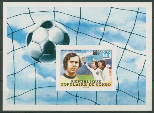 Kongo (Brazzaville) 1978 Fußball-WM Beckenbauer Block 15 B postfrisch (C41025)