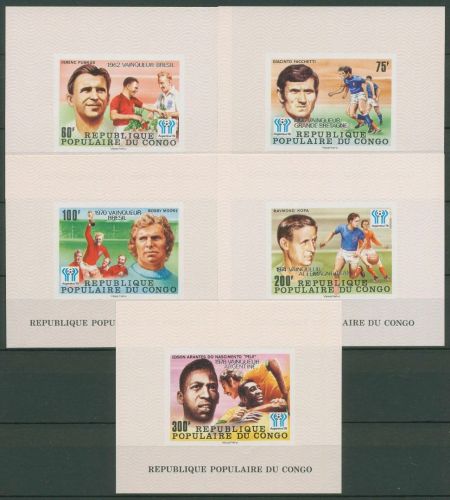 Kongo (Brazzaville) 1978 Fußball-WM 662/66 B Blocks postfrisch (C41030)