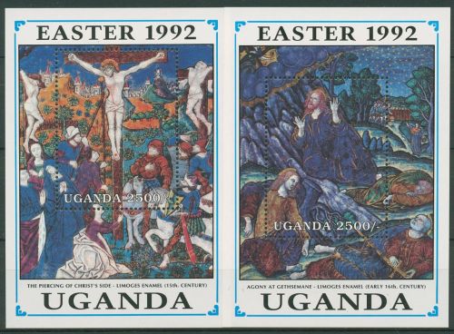 Uganda 1992 Ostern Religiöse Malerei Block 163/64 postfrisch (C41059)