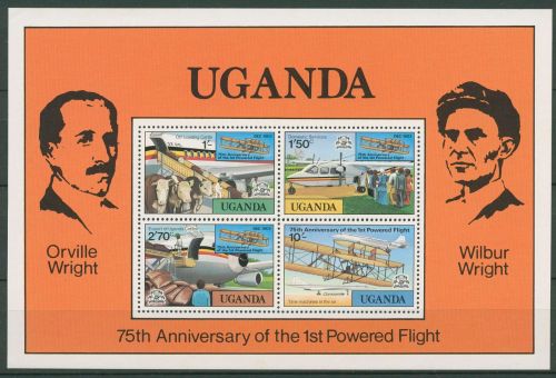 Uganda 1978 75 Jahre 1. Motorflug der Brüder Wright Block 13 postfrisch (C41078)
