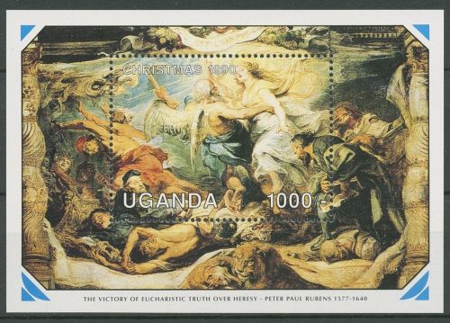 Uganda 1990 Weihnachten Gemälde von Rubens Block 125 postfrisch (C29426)