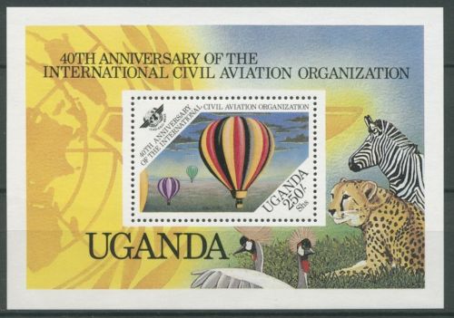 Uganda 1984 Organisation für Zivilluftfahrt Ballon Block 46 postfrisch (C27481)