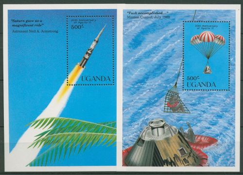 Uganda 1989 20 Jahre erste bemannte Mondlandung Block 99/100 postfrisch (C41087)