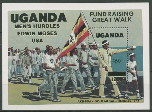 Uganda 1985 Olympische Spiele Edwin Moses Block 52 postfrisch (C41089)