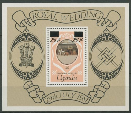Uganda 1981 Hochzeit Prinz Charles u. Diana Spencer Block 27 postfrisch (C41092)