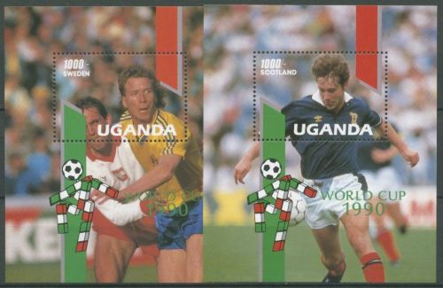 Uganda 1990 Fußball-WM in Italien Spieler Block 118/19 postfrisch (C27490)