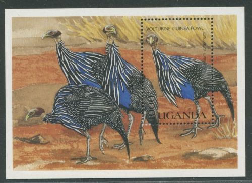 Uganda 1990 Einheimische Vögel Geierperlhuhn Block 121 postfrisch (C27479)