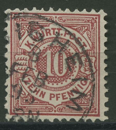 Württemberg 1875 weiße Ziffern im Kreis 46 b gestempelt