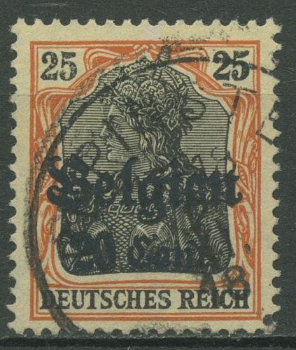 Landespost in Belgien 1916/18 Germania mit Aufdruck 17 gestempelt