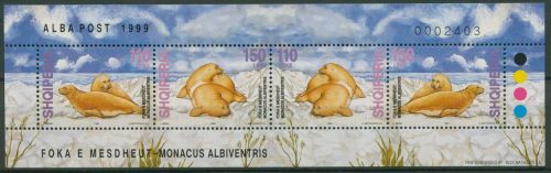 Albanien 1999 Tiere Mönchsrobbe Block 116 postfrisch (C91778)