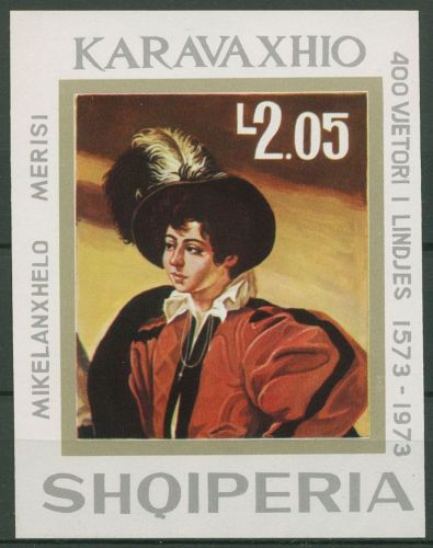 Albanien 1973 Gemälde v. Caravaggio Block 48 postfrisch (C92970)