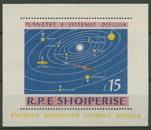Albanien 1964 Sonnensystem Planeten Umlaufbahnen Block 27 postfrisch (C91741)