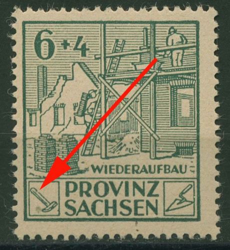SBZ Provinz Sachsen 1946 Wiederaufbau mit Plattenfehler 87 A V postfrisch
