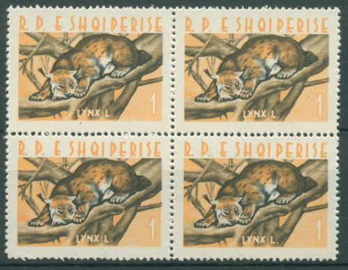 Albanien 1962 Tiere Luchs 700 4er-Block postfrisch