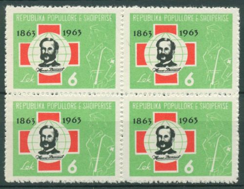 Albanien 1963 Rotes Kreuz Henri Dunant 719 4er-Block postfrisch