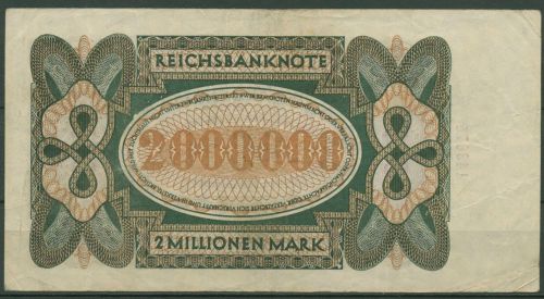 Dt. Reich 2 Millionen Mark 1923, DEU-101a, gebraucht (K1332)