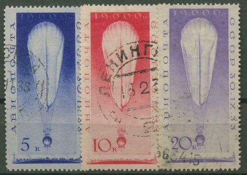Sowjetunion 1933 Stratosphärenflug Ballon 453/55 gestempelt