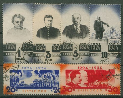 Sowjetunion 1934 Todestag Lenin 488/93 gestempelt