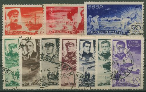 Sowjetunion 1935 Rettung der Forscher aus dem Packeis 499/508 gestempelt