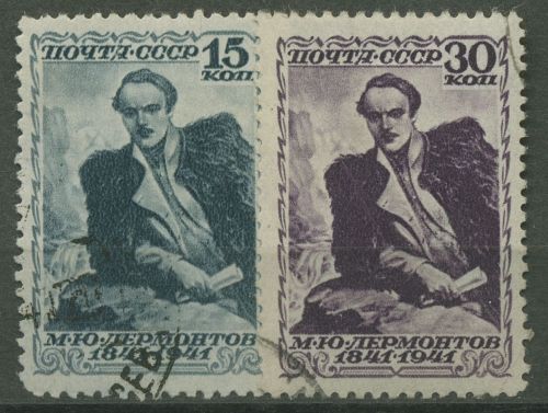 Sowjetunion 1941 Michail Lermontow georgischer Maler 819/20 A gestempelt