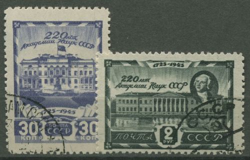 Sowjetunion 1945 220 Jahre Akademie der Wissenschaften 963/64 gestempelt