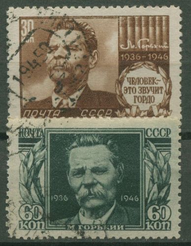 Sowjetunion 1946 10. Todestag von Maksim Gorkij 1045/46 gestempelt