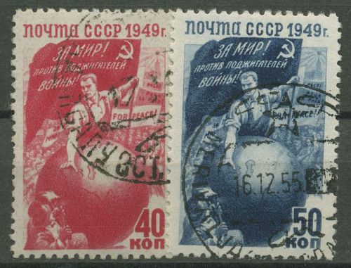 Sowjetunion 1949 Kampf des Volkes für den Frieden 1430/31 mit TOP-Stempel