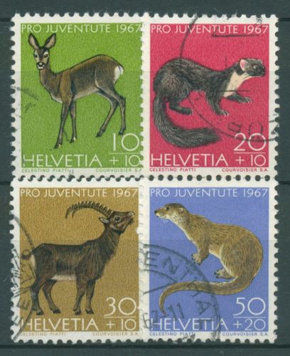Schweiz 1967 Pro Juventute Tiere Wildtiere 866/69 gestempelt