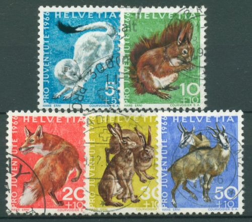 Schweiz 1966 Pro Juventute Tiere Wildtiere 845/49 gestempelt