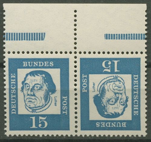 Bund 1963 Luther Zusammendruck mit Oberrand K 3 OR postfrisch