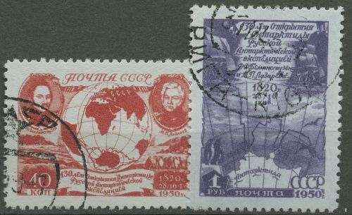 Sowjetunion 1950 130. Jahrestag d. ersten Antarktisexpedition 1513/14 gestempelt