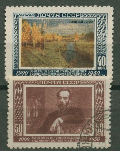 Sowjetunion 1950 50. Todestag des Malers Issaak Lewitan 1525/26 I gestempelt